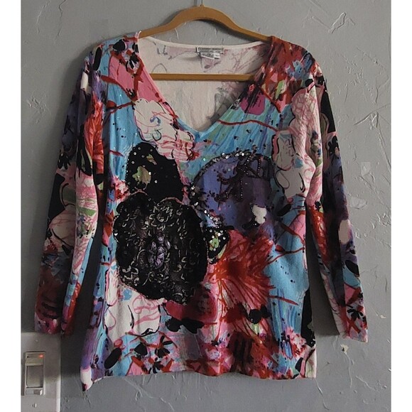 Alberto Makali Tops  Style Sweater, V Neck, Viscose Spandex, Very Soft, Art - Picture 7 of 11